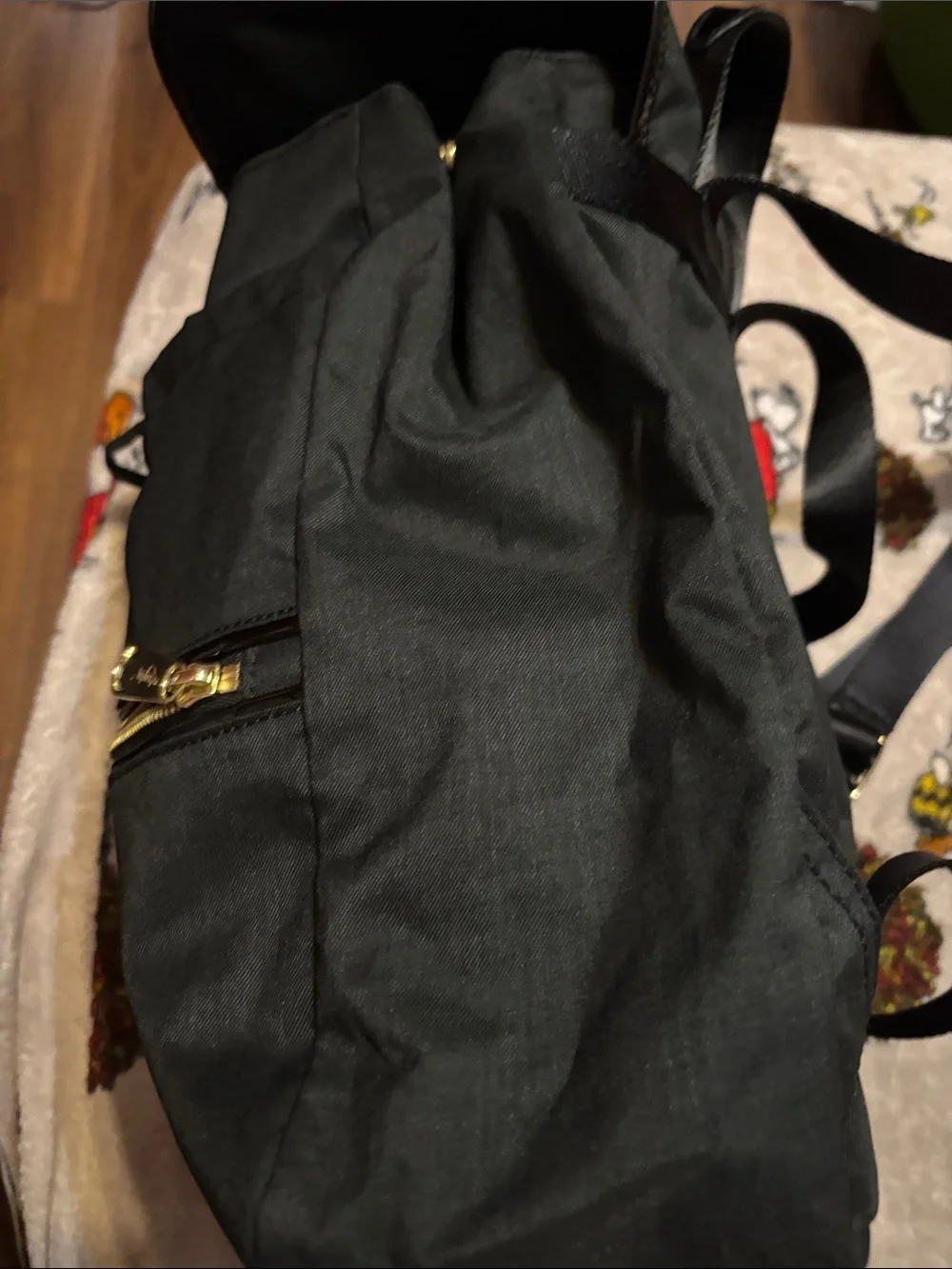 Kipling Black Backpack with Gold Accents